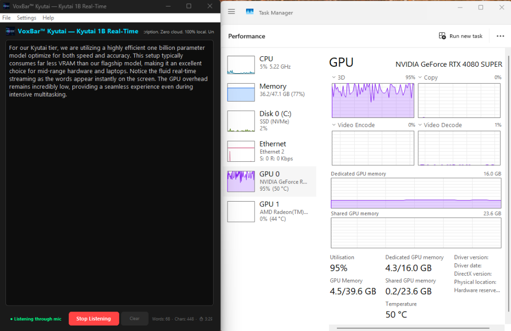 VoxBar Kyutai VRAM Test